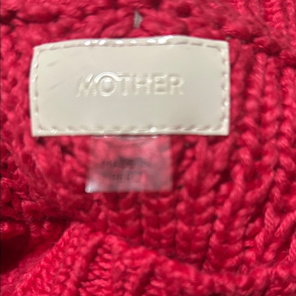 MOTHER Women's Magenta Cable Knit V-Neck Sweater - Picture 9 of 9